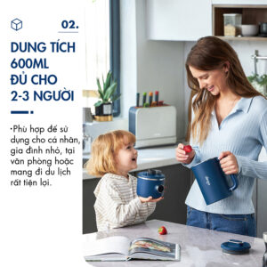 Máy xay nấu đa năng mini dingo dcb600-10