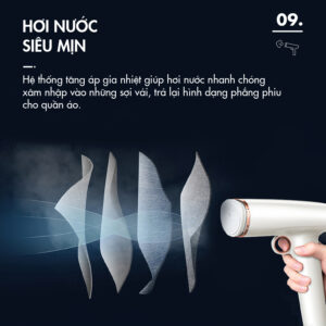 Bàn Là Hơi Nước Cầm Tay DINGO DHS1200 - Cấp Nước Tự Động - Công Suất Lớn, Là Ủi Nhanh - Nhỏ Gọn, Tiện Mang Theo - Ảnh 13