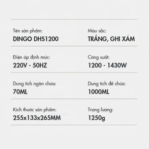 Bàn Là Hơi Nước Cầm Tay DINGO DHS1200 - Cấp Nước Tự Động - Công Suất Lớn, Là Ủi Nhanh - Nhỏ Gọn, Tiện Mang Theo - Ảnh 23