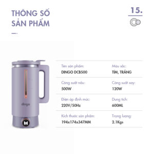 Máy xay nấu đa năng mini Dingo Dcb500-28