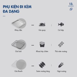 Nồi Chiên Hơi Nước DINGO DSF16 PRO - Công Nghệ Mới Hấp Chiên Kết Hợp - Dung tích 16,8L - Phụ Kiện Trục Xiên Quay & Lồng Đảo - Công Suất 2250W - Ảnh 29