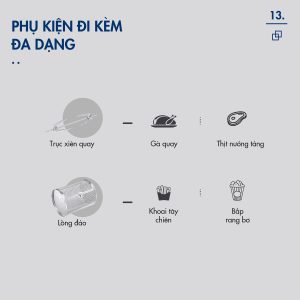 Nồi Chiên Hơi Nước DINGO DSF16 PRO - Công Nghệ Mới Hấp Chiên Kết Hợp - Dung tích 16,8L - Phụ Kiện Trục Xiên Quay & Lồng Đảo - Công Suất 2250W - Ảnh 30