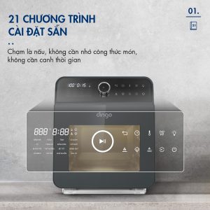 Nồi Chiên Hơi Nước DINGO DSF16 PRO - Công Nghệ Mới Hấp Chiên Kết Hợp - Dung tích 16,8L - Phụ Kiện Trục Xiên Quay & Lồng Đảo - Công Suất 2250W - Ảnh 5