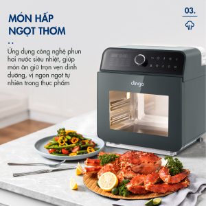 Nồi Chiên Hơi Nước DINGO DSF16 PRO - Công Nghệ Mới Hấp Chiên Kết Hợp - Dung tích 16,8L - Phụ Kiện Trục Xiên Quay & Lồng Đảo - Công Suất 2250W - Ảnh 8